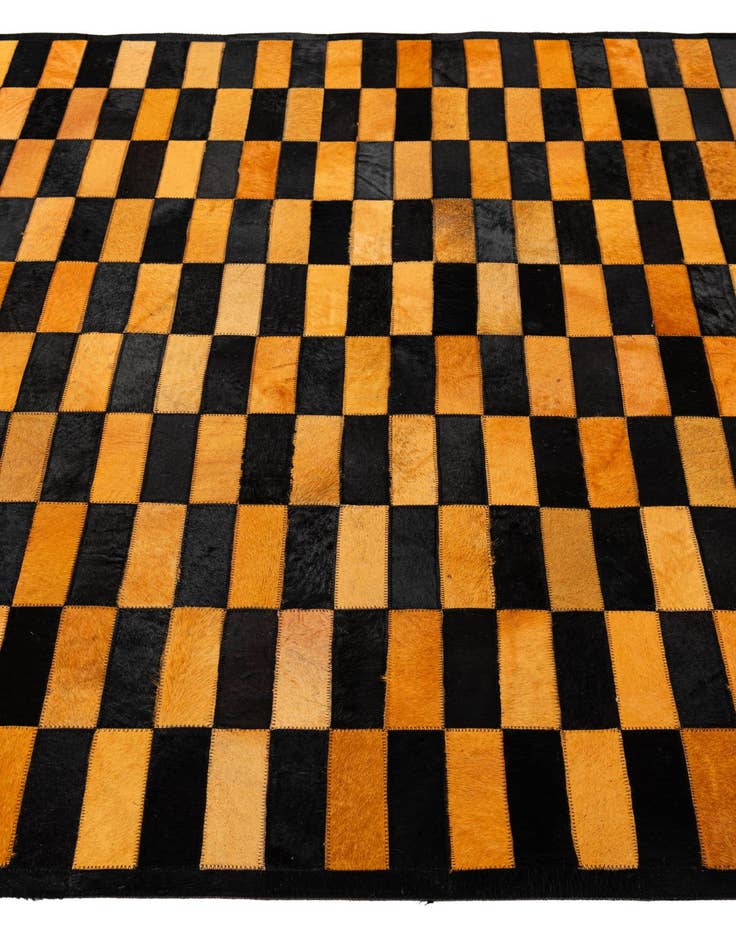 Detail image of  5' 2 x 8' 1 Cowhide - Patchwork Rug