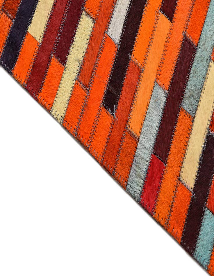 Detail image of 5' 5 x 7' 6 Cowhide Leather Rug