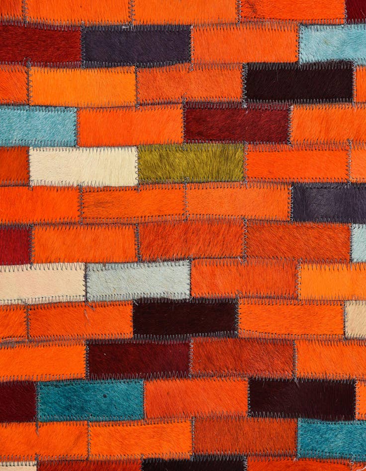 Detail image of 5' 5 x 7' 6 Cowhide Leather Rug