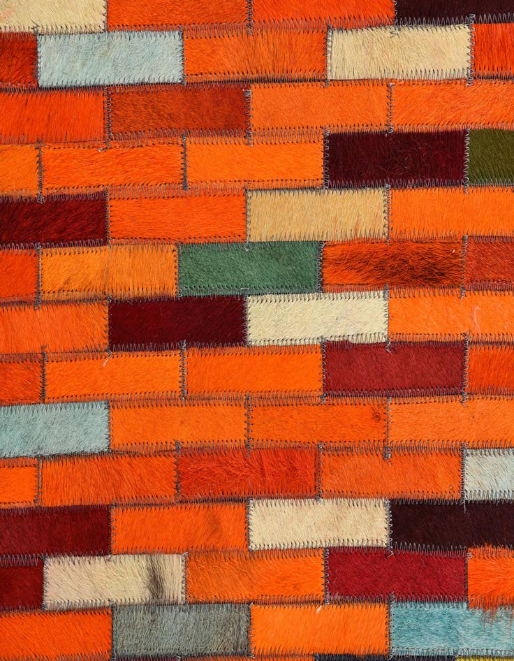 Detail image of 5' 5 x 7' 6 Cowhide Leather Rug