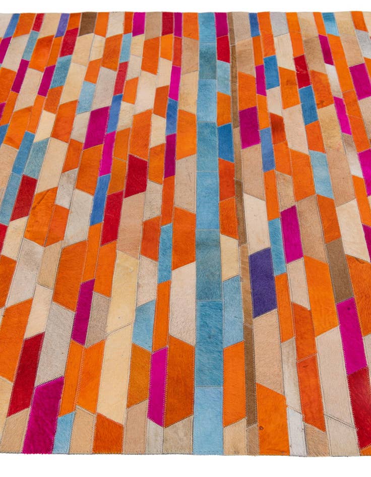 Detail image of  5' 1 x 8' Cowhide Leather Rug