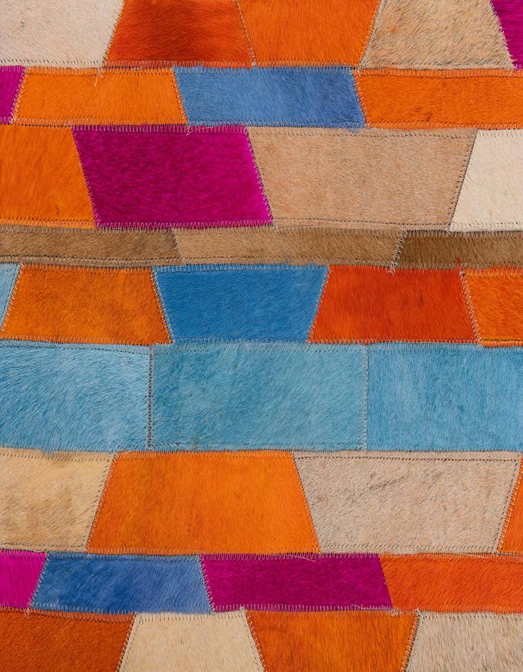 Detail image of  5' 1 x 8' Cowhide Leather Rug