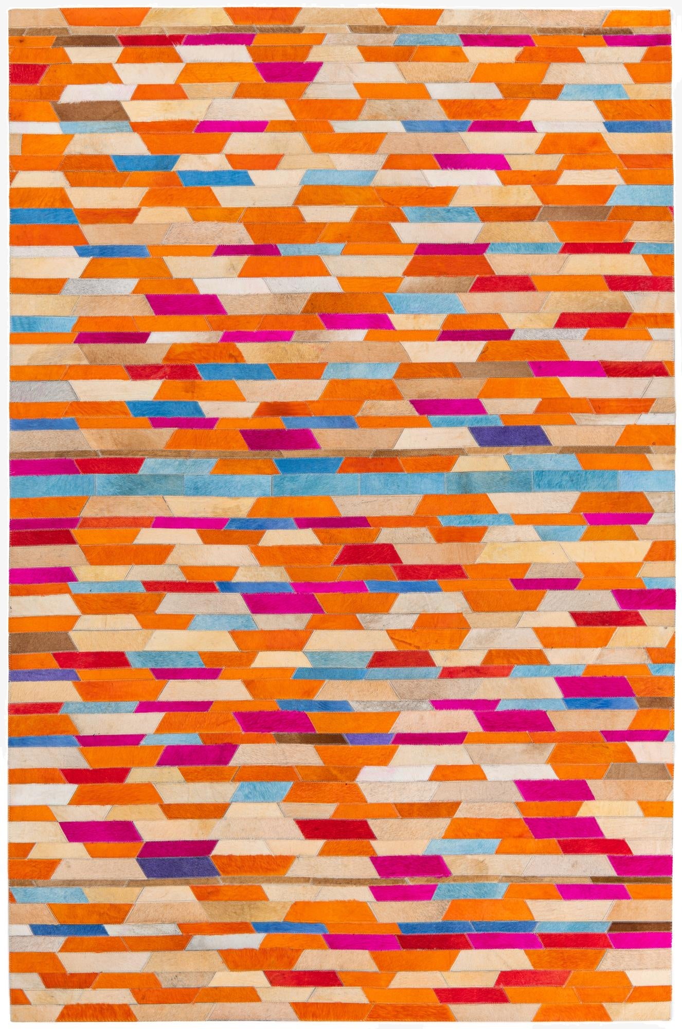  5' 1 x 8' Cowhide Leather Rug