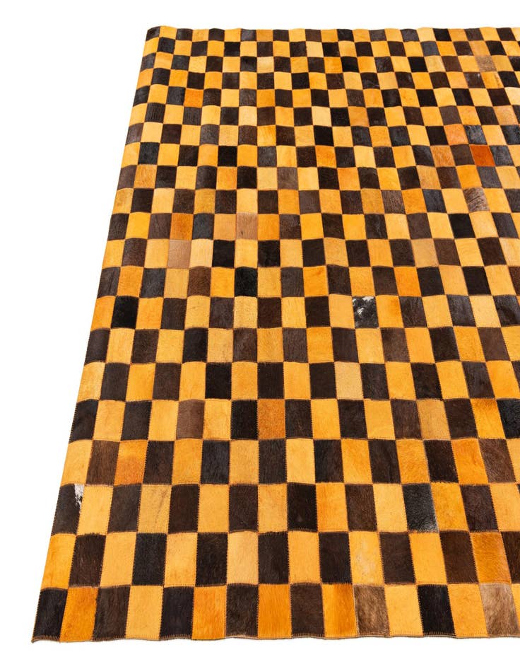 Detail image of  5' 2 x 8' 1 Cowhide Stocks Rug