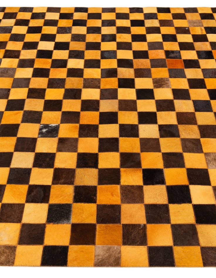 Detail image of  5' 2 x 8' 1 Cowhide Stocks Rug