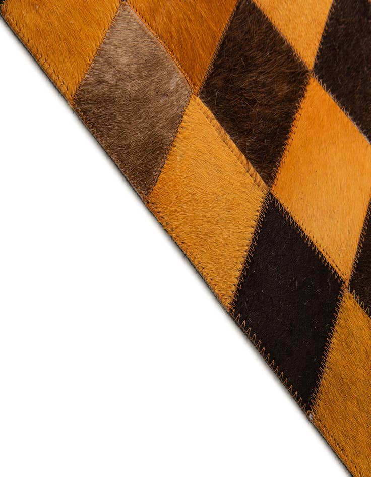 Detail image of  5' 2 x 8' 1 Cowhide Stocks Rug