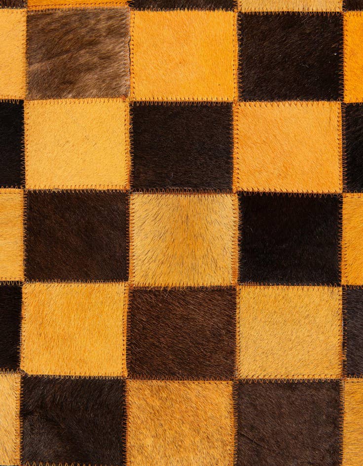 Detail image of  5' 2 x 8' 1 Cowhide Stocks Rug