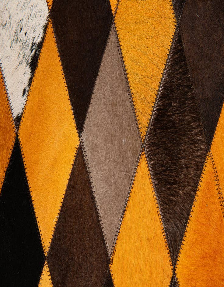 Detail image of  5' x 8' Cowhide Stocks Rug
