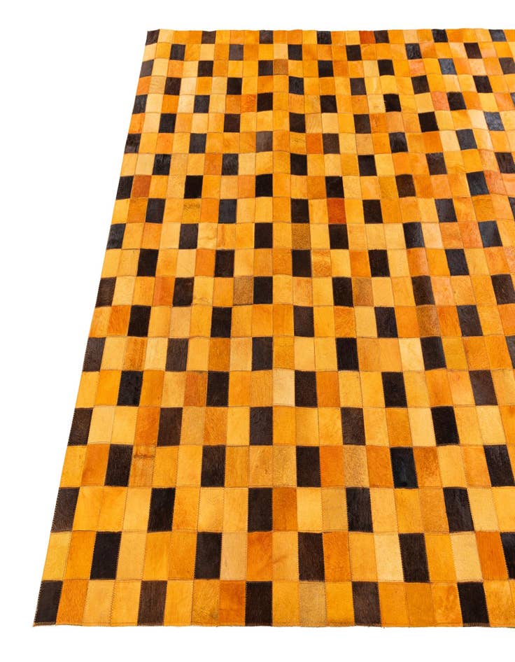 Detail image of  5' 2 x 8' 1 Cowhide Stocks Rug