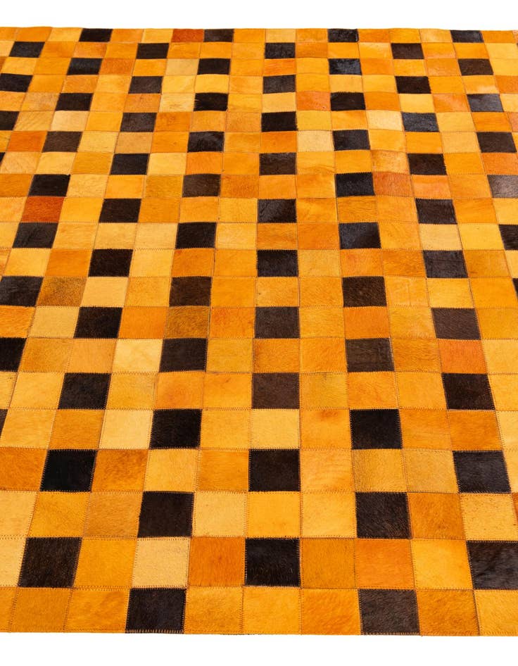 Detail image of  5' 2 x 8' 1 Cowhide Stocks Rug