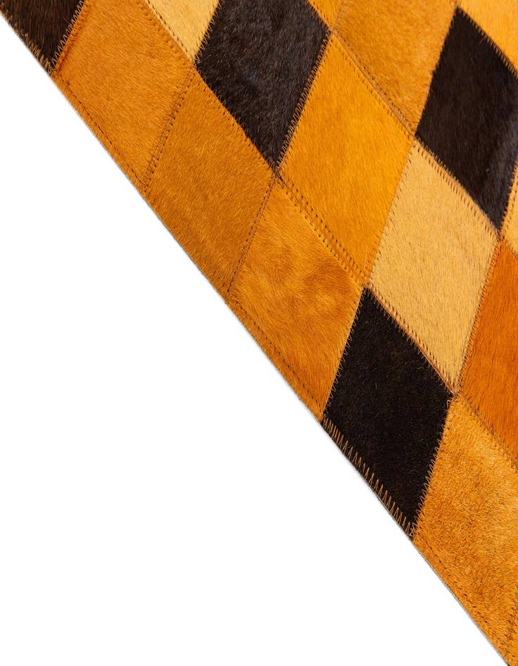 Detail image of  5' 2 x 8' 1 Cowhide Stocks Rug