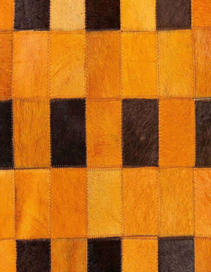 Detail image of  5' 2 x 8' 1 Cowhide Stocks Rug