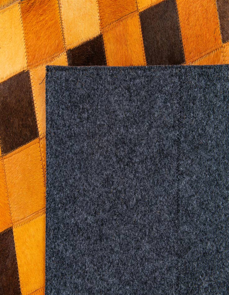 Detail image of  5' 2 x 8' 1 Cowhide Stocks Rug