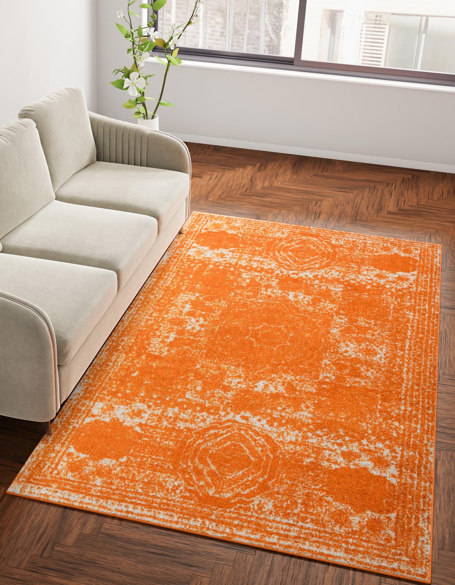 Orange 5' 3 x 7' Dover Rug | Rugs.com