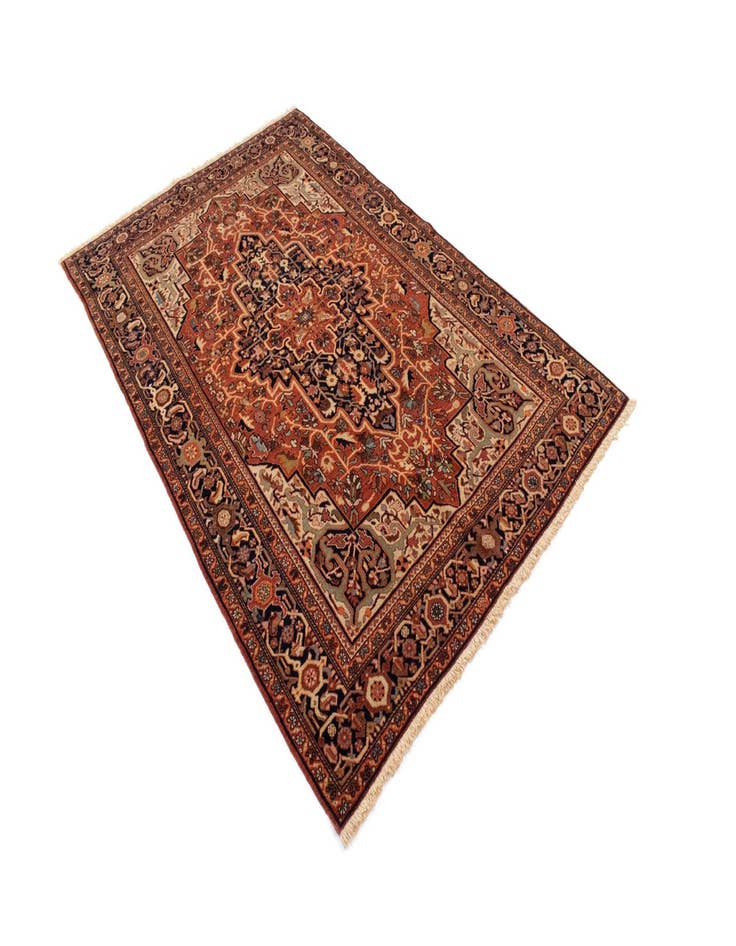 Detail image of  4' 3 x 6' 5  Hand Knotted Farahan Persian Rug