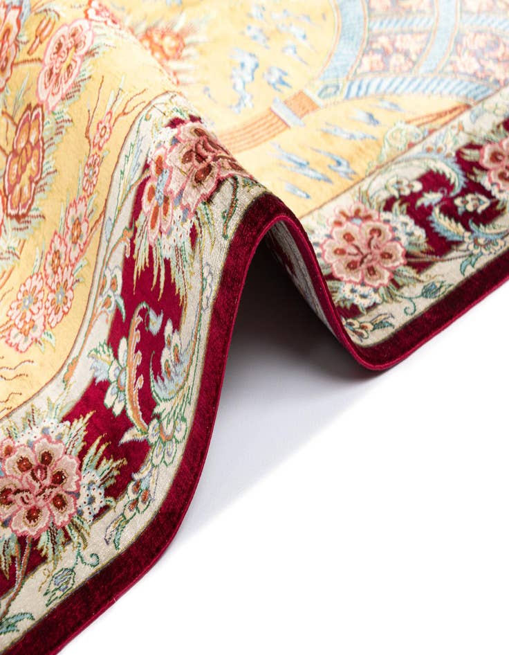 Detail image of  2' 7 x 3' 10 Ghom Silk Rug