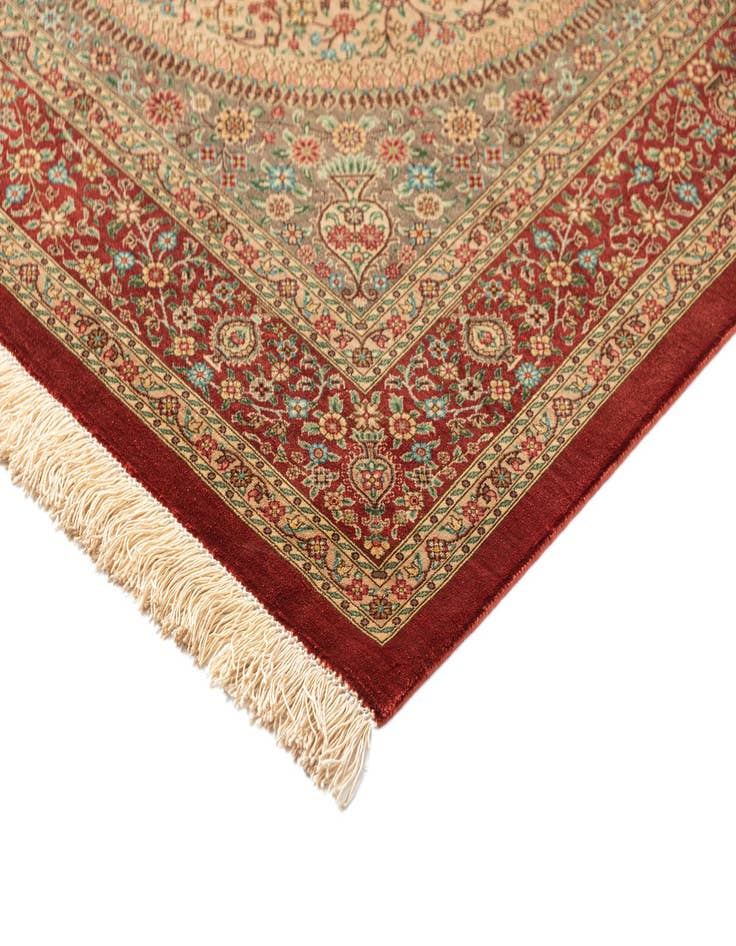 Detail image of  3' 3 x 5' Ghom Silk Rug