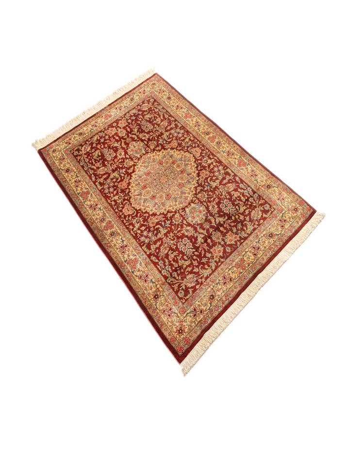 Detail image of  3' 4 x 5' 2 Ghom Silk Rug