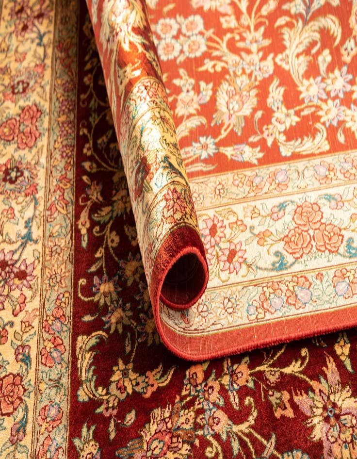 Detail image of  3' 4 x 5' 2 Ghom Silk Rug