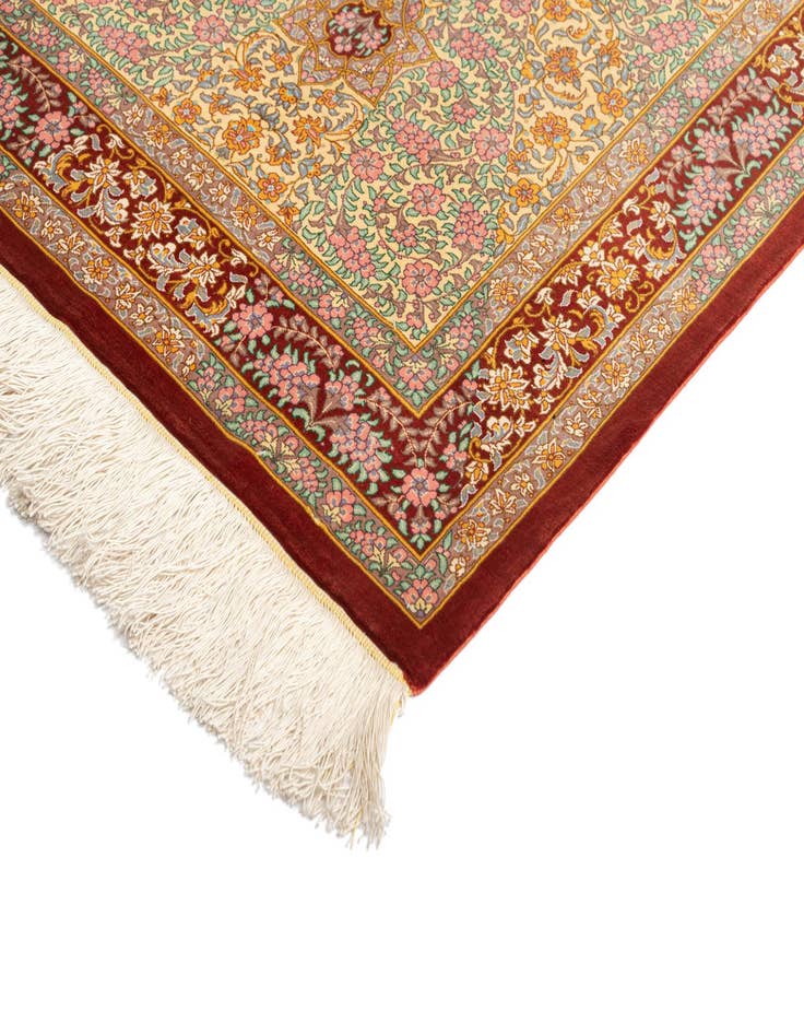 Detail image of  2' 7 x 4' 1 Ghom Silk Rug