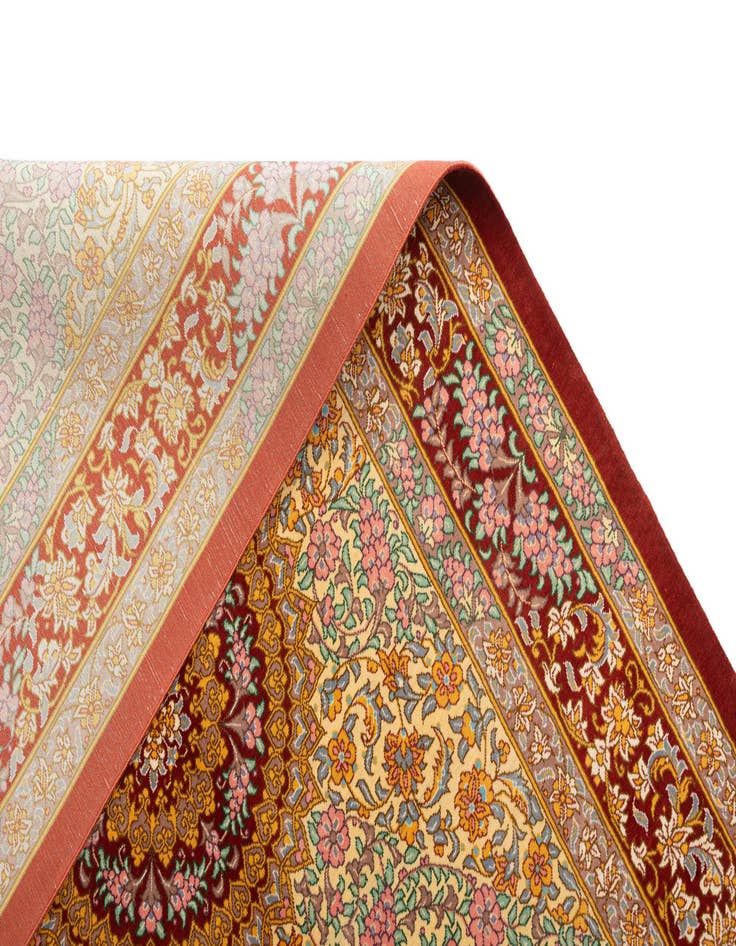 Detail image of  2' 7 x 4' 1 Ghom Silk Rug