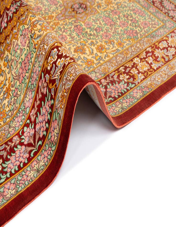 Detail image of  2' 7 x 4' 1 Ghom Silk Rug