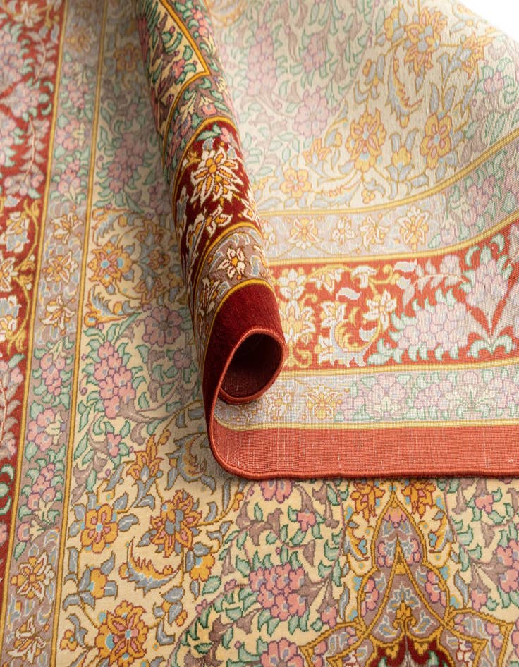 Detail image of  2' 7 x 4' 1 Ghom Silk Rug