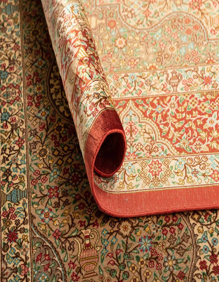 Detail image of  3' 4 x 5' 1 Ghom Silk Rug