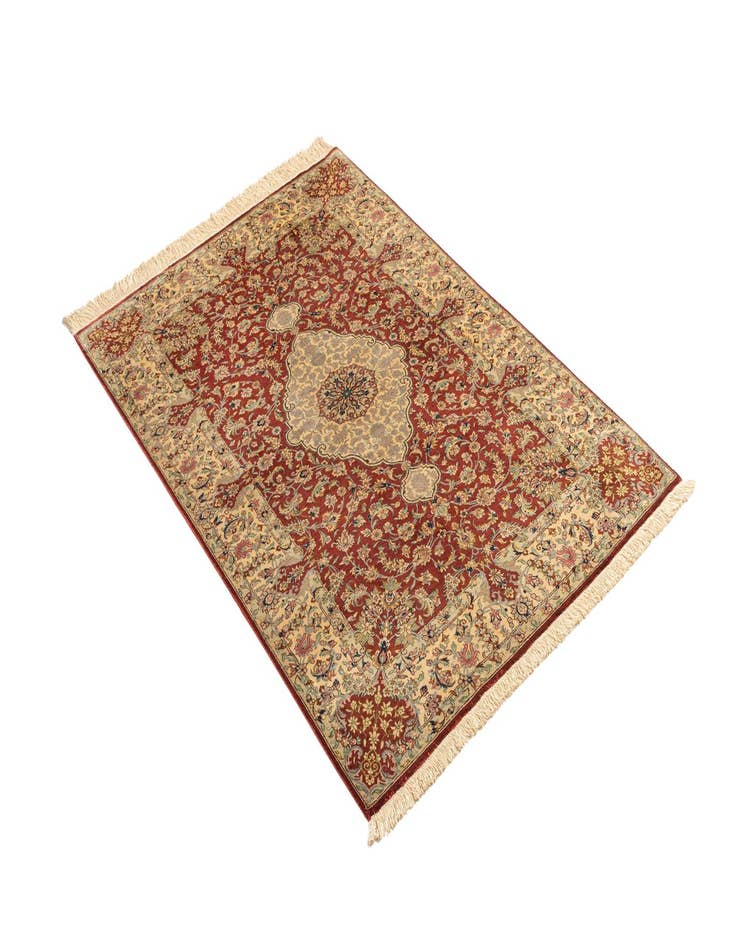 Detail image of  3' 3 x 5' Ghom Silk Rug