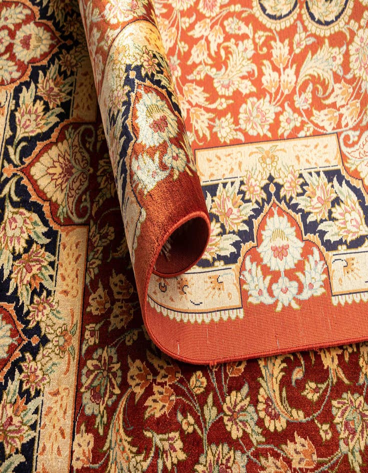 Detail image of  3' 3 x 5' Ghom Silk Rug