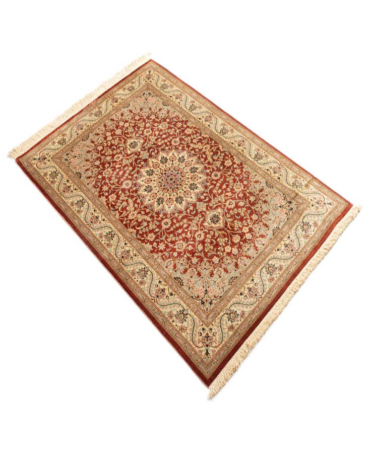 Detail image of  3' 3 x 4' 11 Ghom Silk Rug