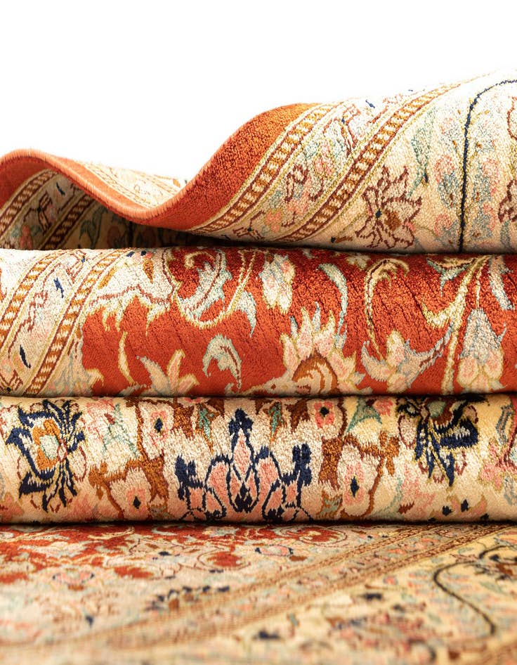 Detail image of  3' 3 x 4' 11 Ghom Silk Rug