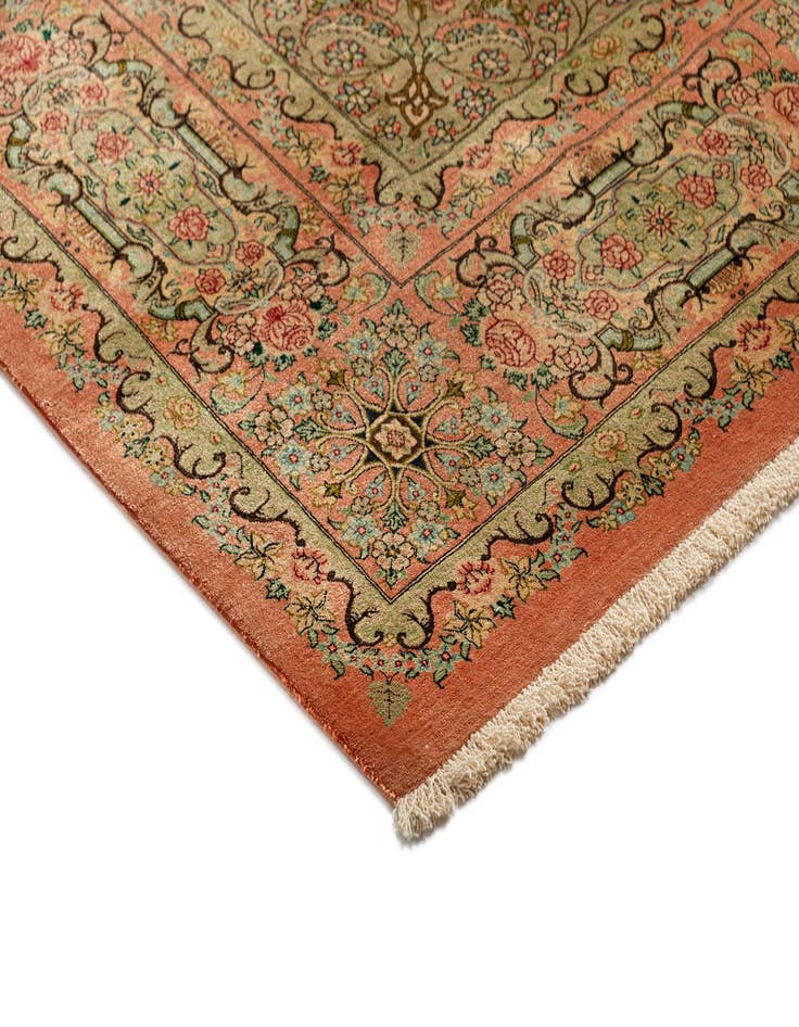 Detail image of  6' 6 x 9' 10 Ghom Silk Rug