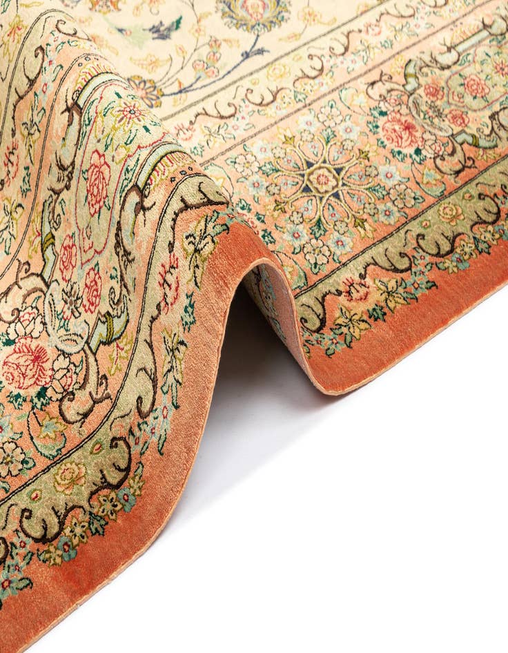 Detail image of  6' 6 x 9' 10 Ghom Silk Rug