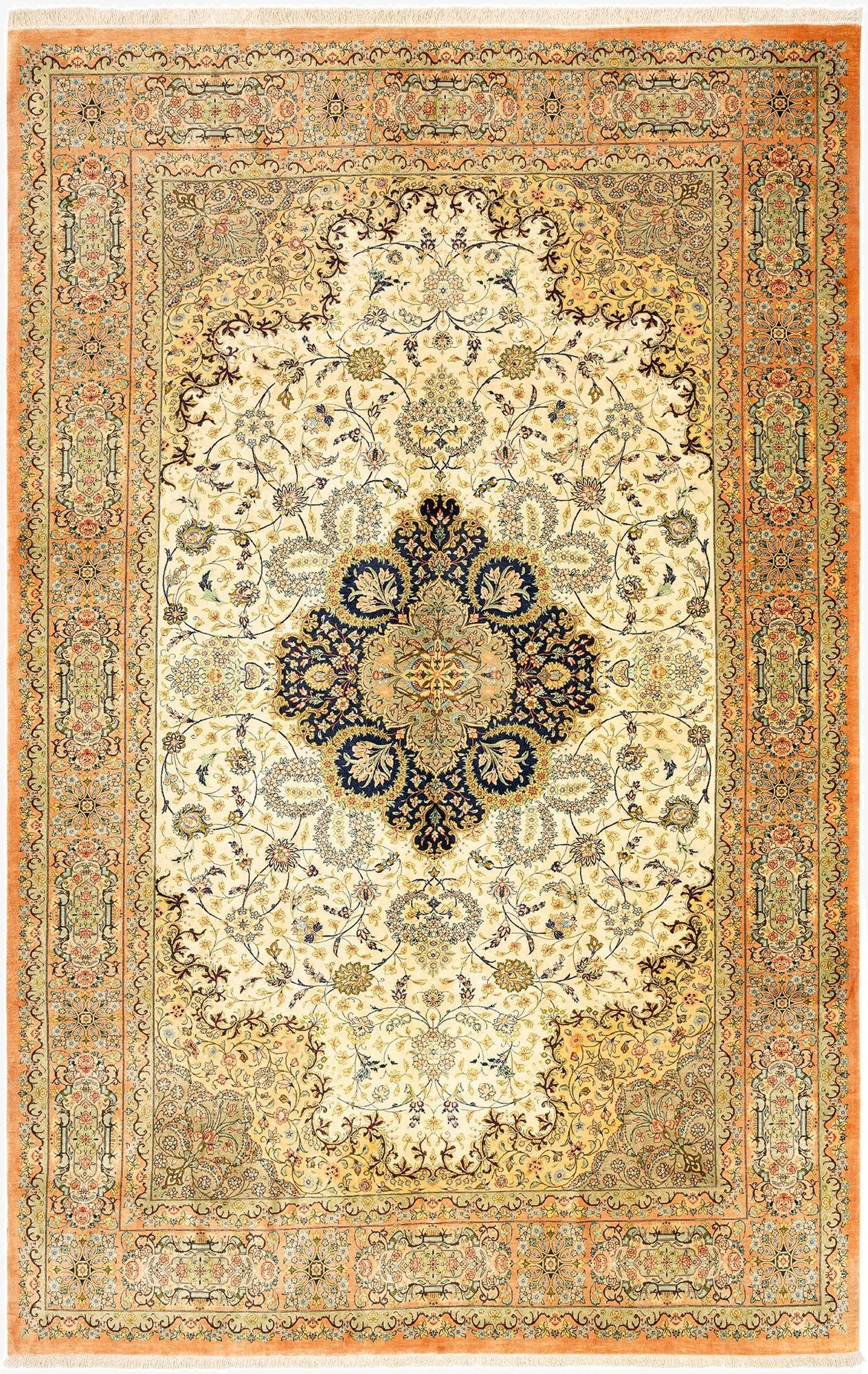  6' 6 x 9' 10 Ghom Silk Rug