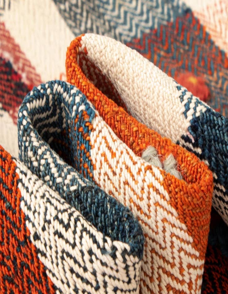 Detail image of  4' 8 x 6' 6 Jajim Wool Rug