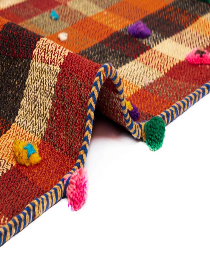 Detail image of  4' 10 x 7' 7 Jajim Wool Rug