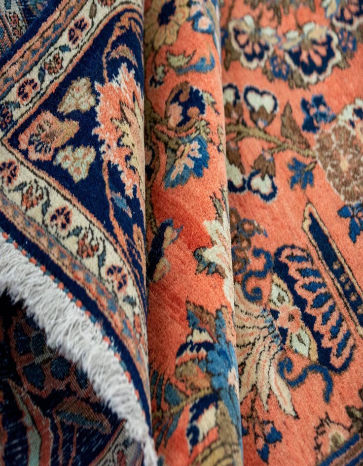 Detail image of  4' 4 x 6' 5  Hand Knotted Kashan Persian Wool Rug