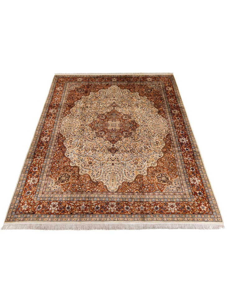 Detail image of  9' x 12' 5  Hand Knotted Kashan Oriental Wool Rug