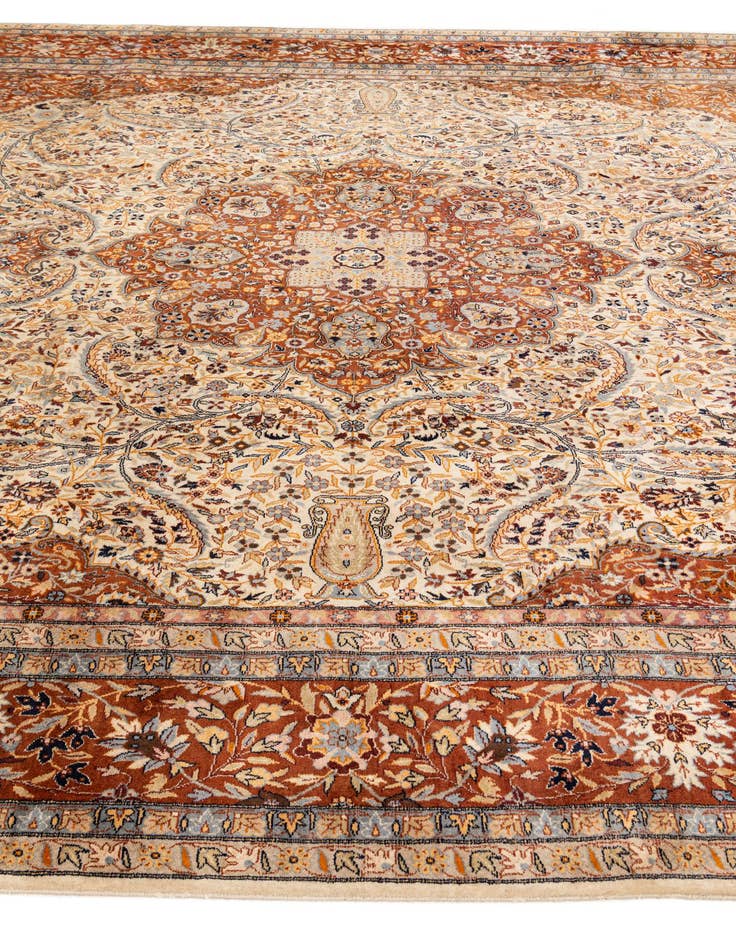 Detail image of  9' x 12' 5  Hand Knotted Kashan Oriental Wool Rug