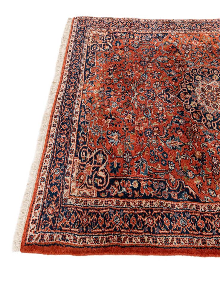 Detail image of  4' 3 x 6'  Hand Knotted Kashan Wool Rug