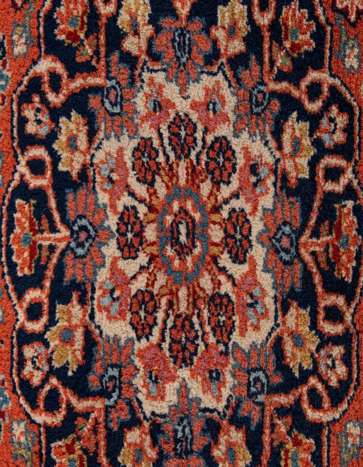 Detail image of  4' 3 x 6'  Hand Knotted Kashan Wool Rug