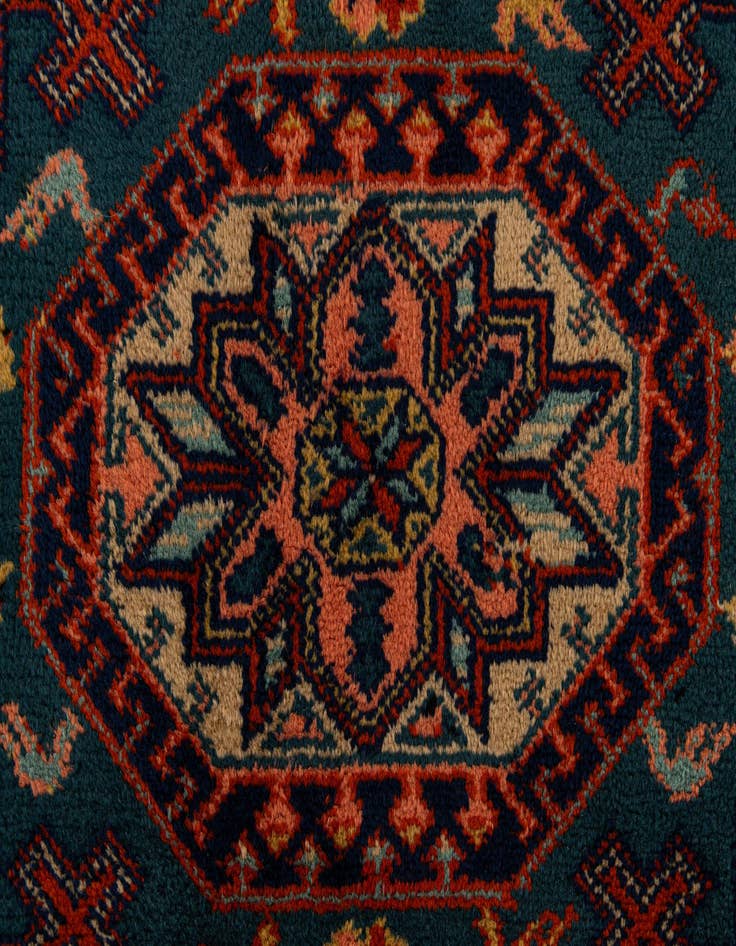 Detail image of  6' 11 x 10' 2  Hand Knotted Kazak Wool Rug