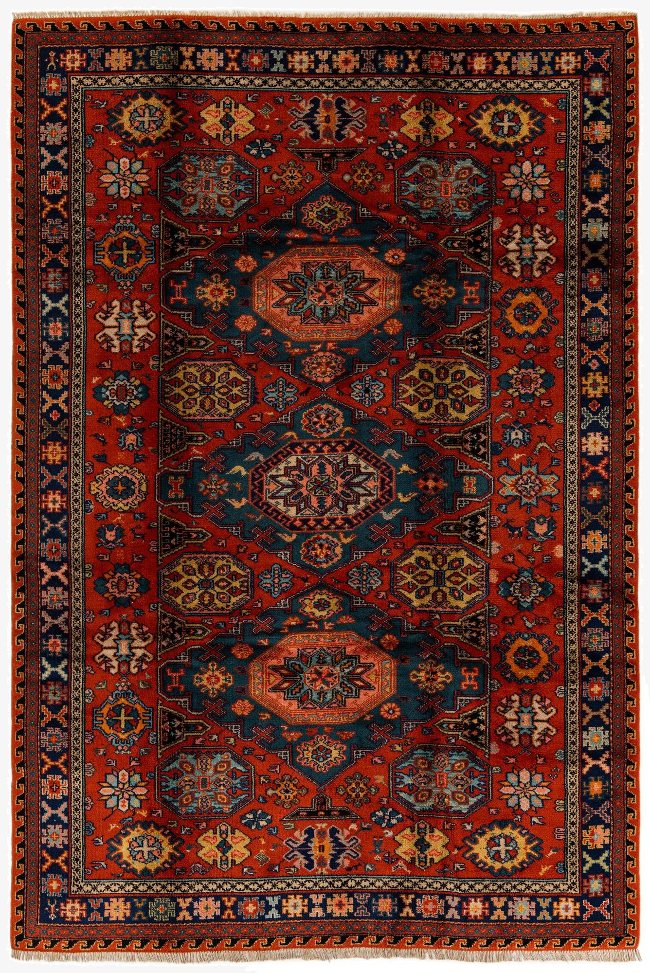  6' 11 x 10' 2  Hand Knotted Kazak Wool Rug
