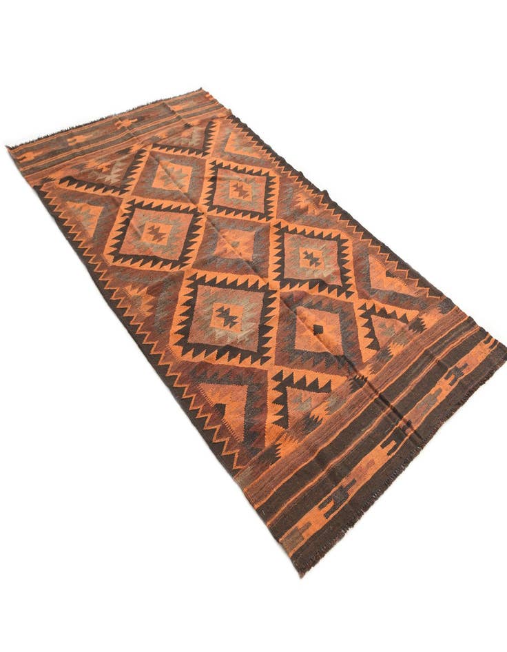 Detail image of  4' 7 x 8' 1  Hand Woven Kilim Afghan Wool Rug