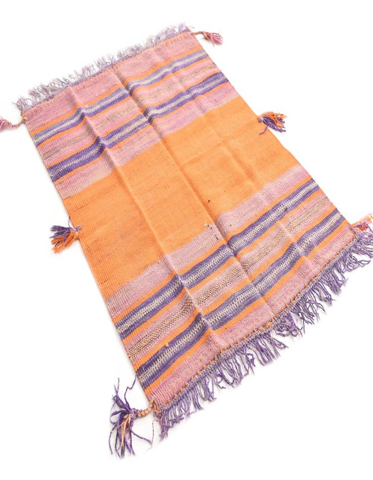 Detail image of  3' 4 x 4' 4  Hand Woven Kilim Fars Wool Rug