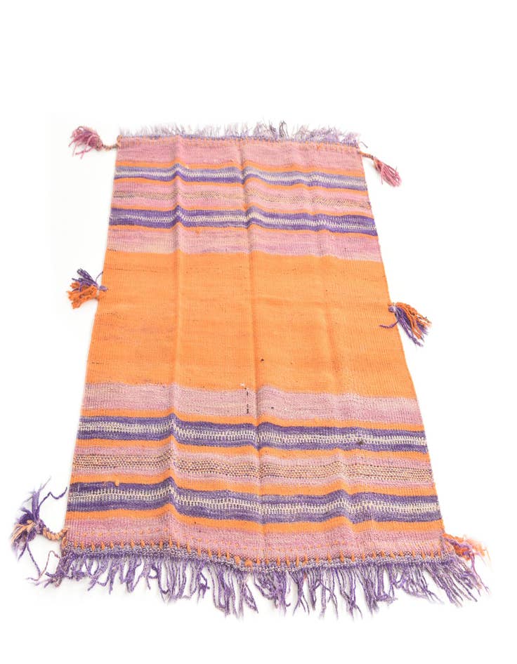 Detail image of  3' 4 x 4' 4  Hand Woven Kilim Fars Wool Rug