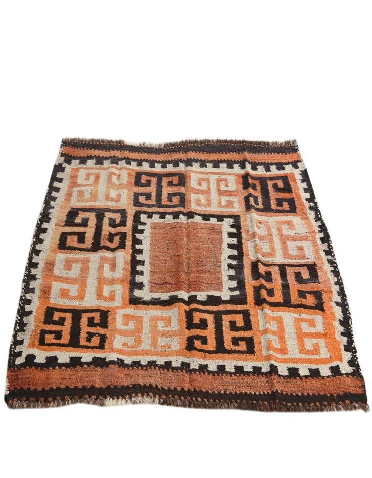 Detail image of  3' 1 x 4' 5  Hand Woven Kilim Fars Wool Rug