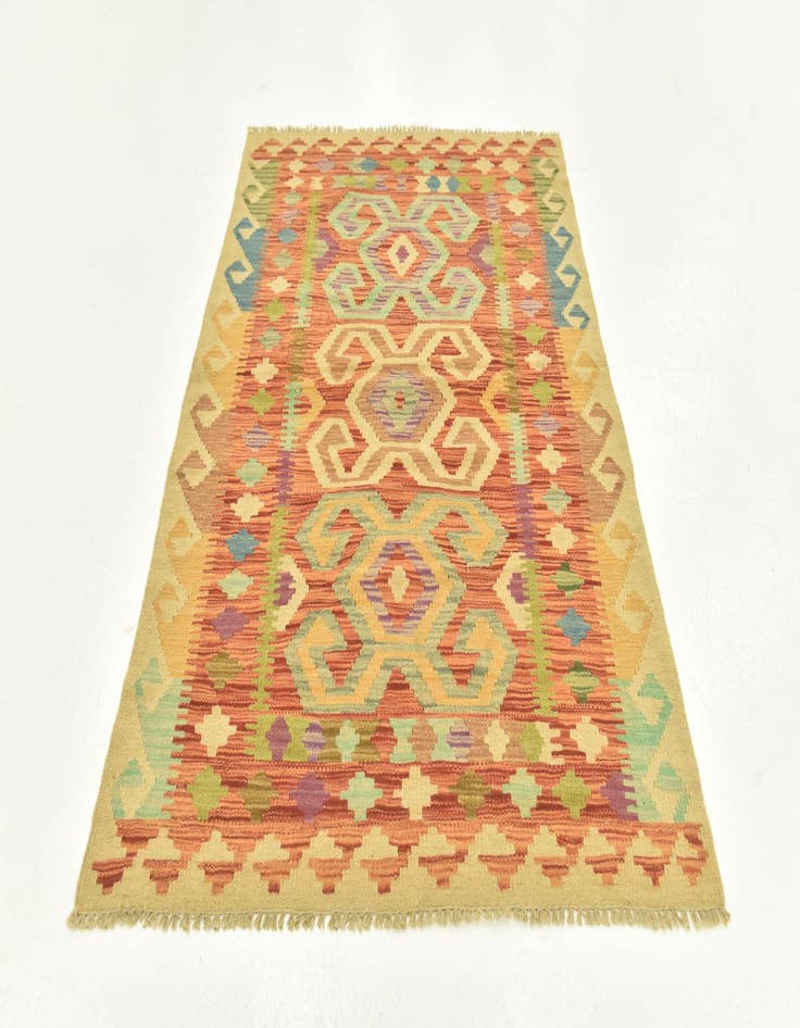 Detail image of  3' 3 x 4' 10  Hand Woven Kilim Maymana Wool Rug