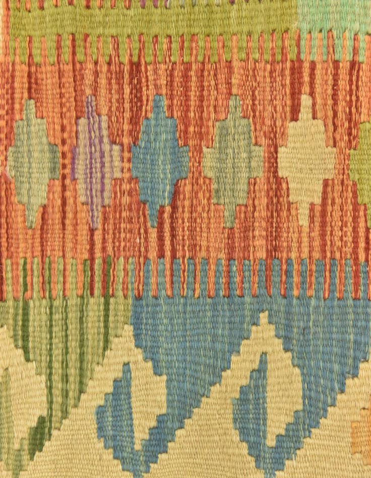 Detail image of  3' 3 x 4' 10  Hand Woven Kilim Maymana Wool Rug